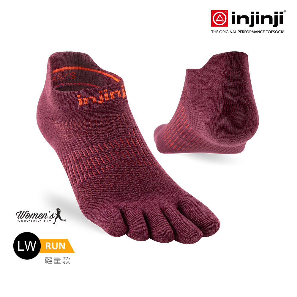 Injinji - 【injinji】女 Run輕量吸排五趾隱形襪NX(桃花心木)  - WAA9008 | COOLMAX 女生腳型 吸濕排汗 輕量透氣 五趾襪 隱形襪