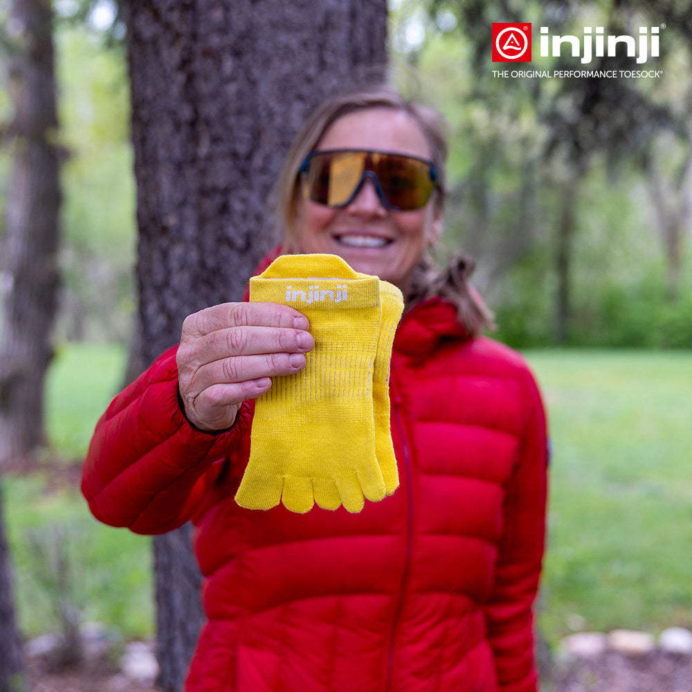 Injinji - 【injinji】女 Run輕量吸排五趾隱形襪NX(檸檬黃)  - WAA9023 | COOLMAX 女生腳型 吸濕排汗 輕量透氣 五趾襪 隱形襪