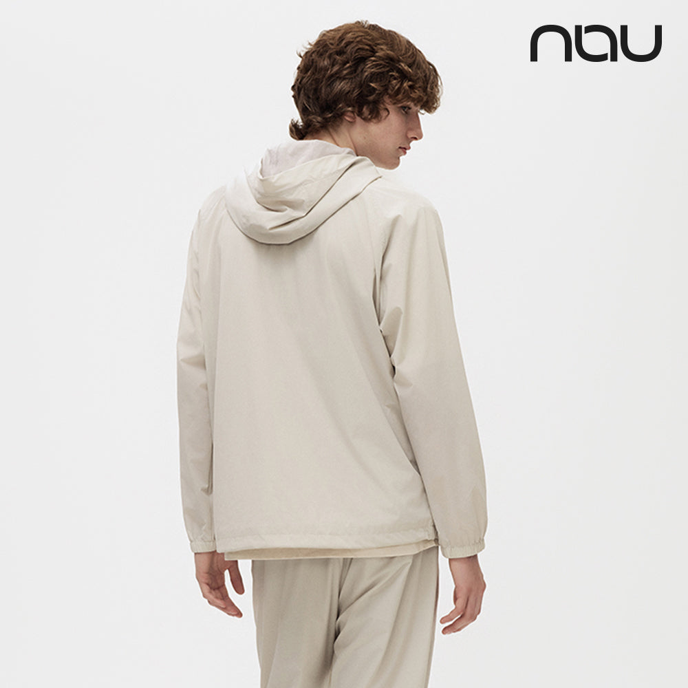 nau - 【nau】COMFY MESH LINED長袖半開襟(暖灰色)-防潑水 輕量 網狀內裡 中性款|DB2NC901|1NUJKW4502