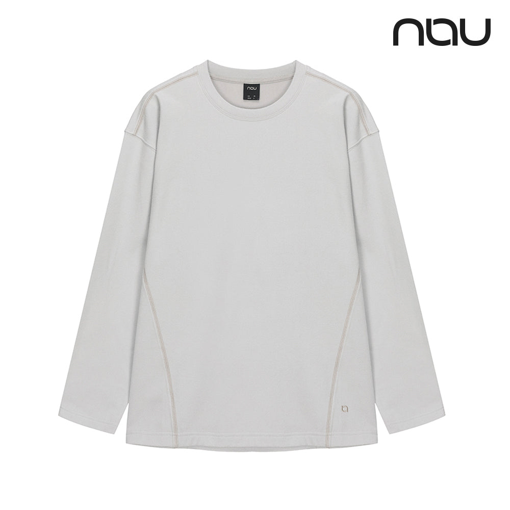 nau - 【nau】雙面刷毛長袖上衣(暖灰色)-雙面刷毛 保暖 柔軟親膚 中性款|DB2NC703|1NUTSW4903