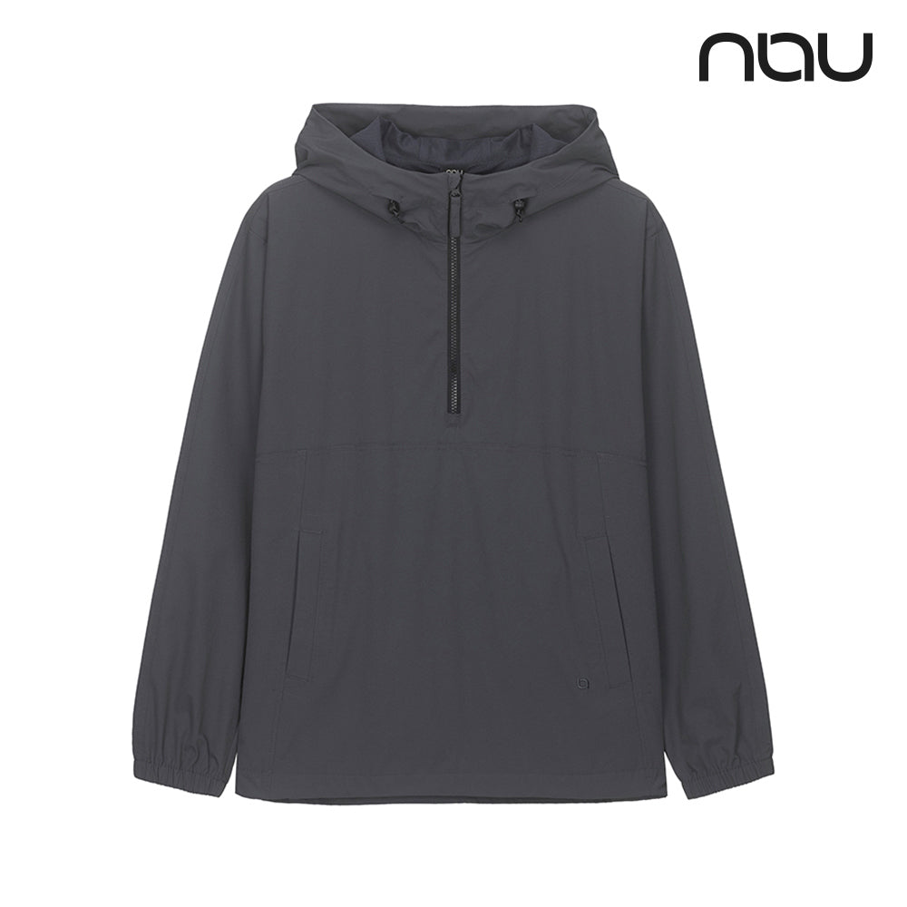 nau - 【nau】COMFY MESH LINED長袖半開襟(深灰)-防潑水 輕量 網狀內裡 中性款|DB2NC901|1NUJKW4502