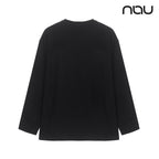 nau - 【nau】雙面刷毛長袖上衣(黑色)-雙面刷毛 保暖 柔軟親膚 中性款|DB2NC703|1NUTSW4903