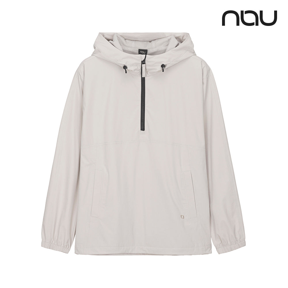nau - 【nau】COMFY MESH LINED長袖半開襟(暖灰色)-防潑水 輕量 網狀內裡 中性款|DB2NC901|1NUJKW4502