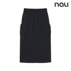 nau - 【nau】女 SUMMER ACT工裝裙(黑色)-夏季 尼龍彈性 輕量 防潑水 多口袋 工裝裙|EB1WR102|1NUSKMU502