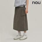 nau - 【nau】女 SUMMER ACT工裝裙(橄綠)-夏季 尼龍彈性 輕量 防潑水 多口袋 工裝裙|EB1WR102|1NUSKMU502