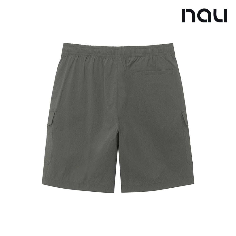 nau - 【nau】SUMMER ACT工裝短褲(橄綠)-夏季 尼龍彈性 防潑水 中性款 短褲|EB1NP001|1NUHPMU902