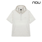 nau - 【nau】SUMER ACT短袖半開襟連帽上衣(暖灰色)-尼龍彈性 防潑水 連帽上衣 中性款|DB1NC801|1NUJKM4906