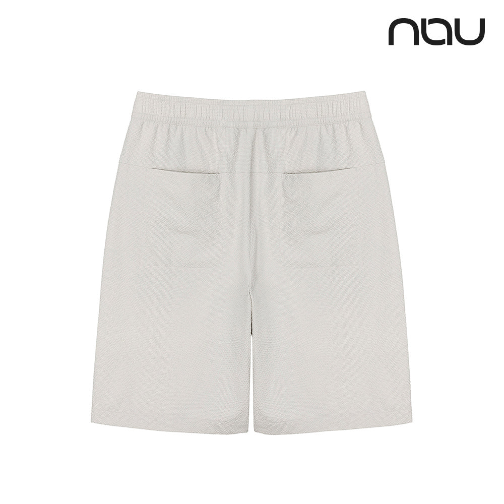 nau - 【nau】SEERSUCKER短褲(暖灰色)-夏季涼爽 泡泡紗 透氣 涼感 抗菌除臭 中性款|DB1NP003|1NUHPM4903