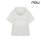 nau - 【nau】SUMER ACT短袖半開襟連帽上衣(暖灰色)-尼龍彈性 防潑水 連帽上衣 中性款|DB1NC801|1NUJKM4906