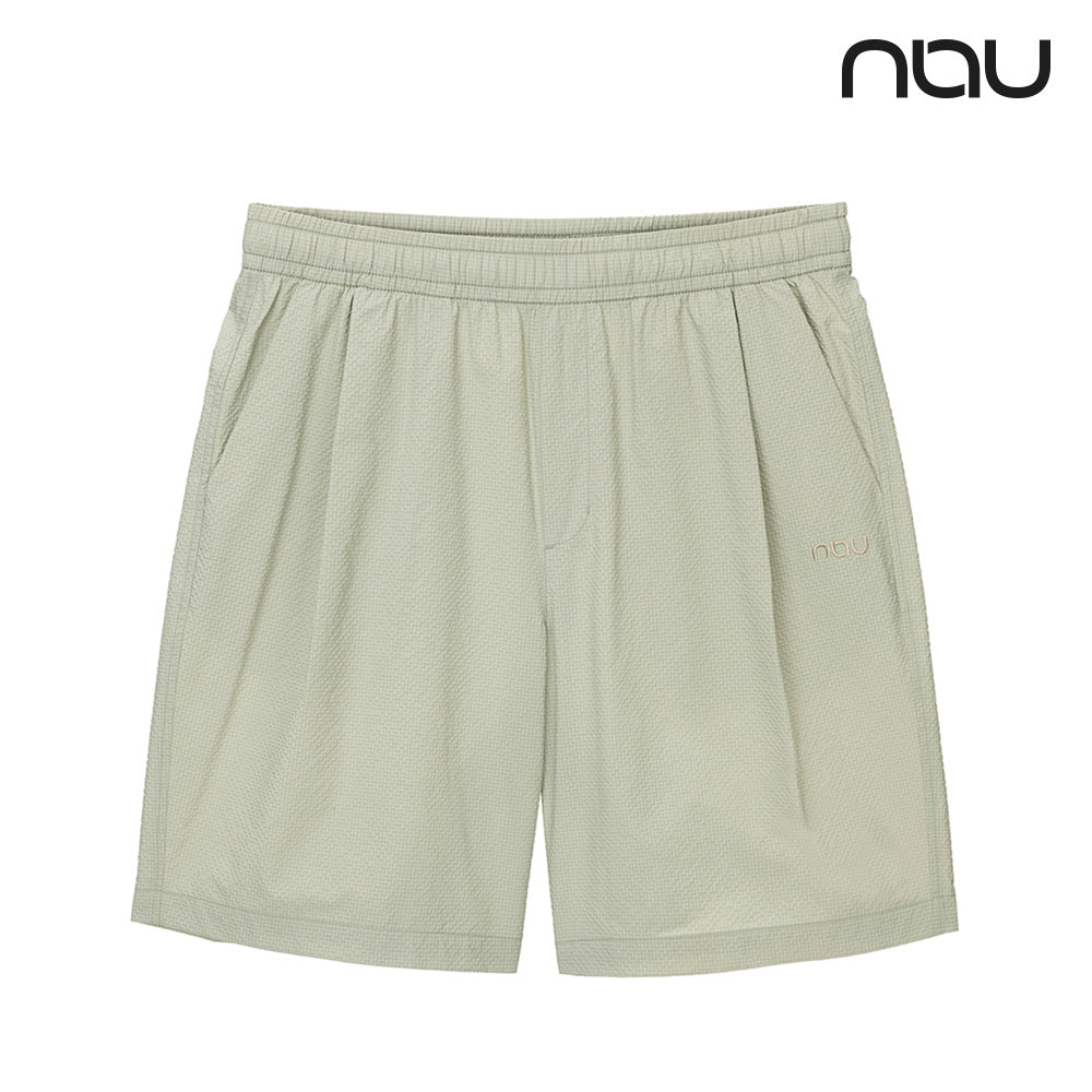 nau - 【nau】M/S SEERSUCKER短褲(卡其米)-夏季涼爽 泡泡紗 透氣 防潑水 中性款|DB1NP004|1NUHPM4910