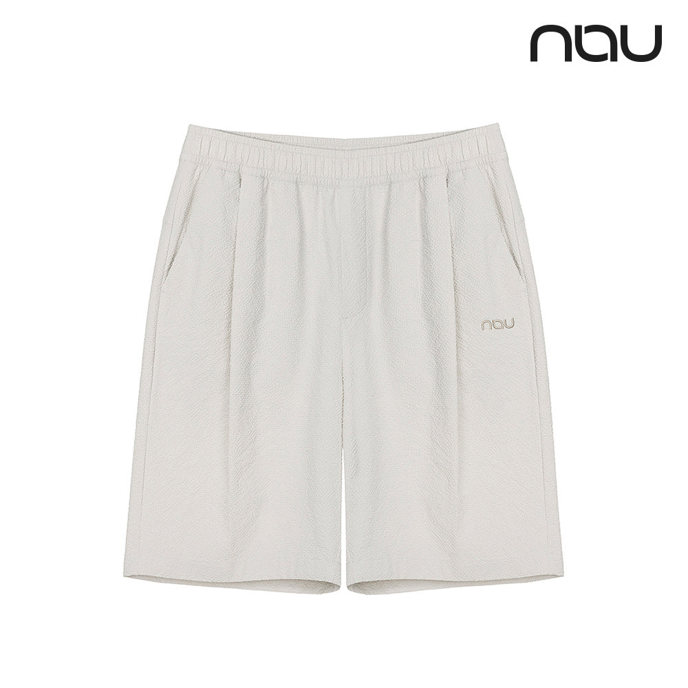 nau - 【nau】SEERSUCKER短褲(暖灰色)-夏季涼爽 泡泡紗 透氣 涼感 抗菌除臭 中性款|DB1NP003|1NUHPM4903