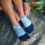 Injinji - 【injinji】女 Run輕量吸排五趾隱形襪NX(鷺藍)  - WAA9051 | COOLMAX 女生腳型 吸濕排汗 輕量透氣 五趾襪 隱形襪