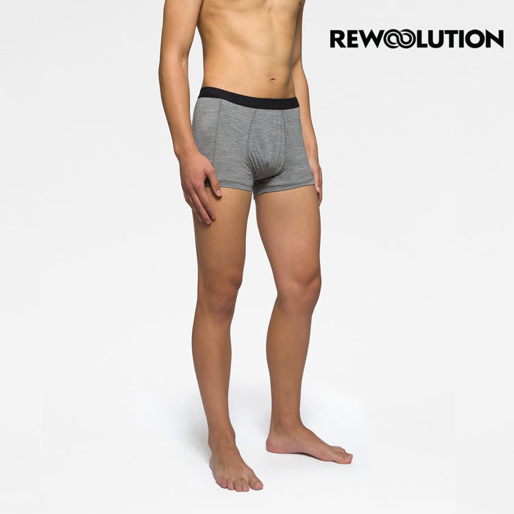 REWOOLUTION - 【Rewoolution】男 Gaz 140g內褲(霧灰)羊毛褲 平口褲 保暖褲 內褲 登山必備 吸排|MU20193