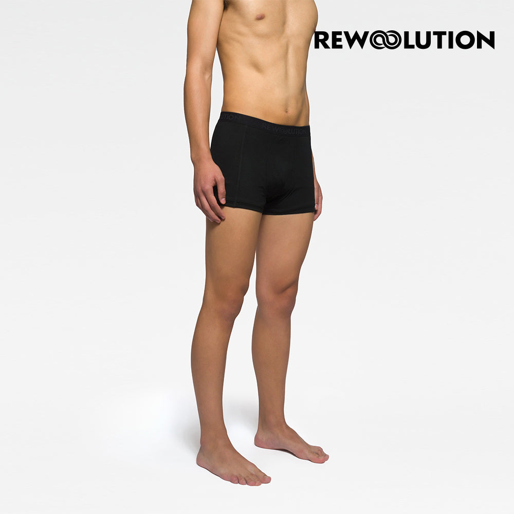 REWOOLUTION - 【Rewoolution】男 Gaz 140g內褲 (黑色)羊毛褲 平口褲 保暖褲 內褲 登山必備 吸排|MU20195
