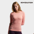 REWOOLUTION - 【Rewoolution】女 LILY 180g長袖T恤(鮭魚粉) 美麗諾羊毛 控溫 圓領長袖 羊毛衣 T恤 登山吸濕排汗|EB2WC70711