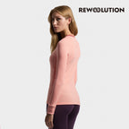 REWOOLUTION - 【Rewoolution】女 LILY 180g長袖T恤(鮭魚粉) 美麗諾羊毛 控溫 圓領長袖 羊毛衣 T恤 登山吸濕排汗|EB2WC70711