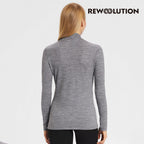 REWOOLUTION - 【Rewoolution】女 BAKKI 180g小高領長袖上衣(霧灰) 美麗諾羊毛 控溫 小高領長袖 羊毛衣 底層衣 登山 吸濕排汗|EB2WC70893