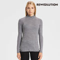 REWOOLUTION - 【Rewoolution】女 BAKKI 180g小高領長袖上衣(霧灰) 美麗諾羊毛 控溫 小高領長袖 羊毛衣 底層衣 登山 吸濕排汗|EB2WC70893