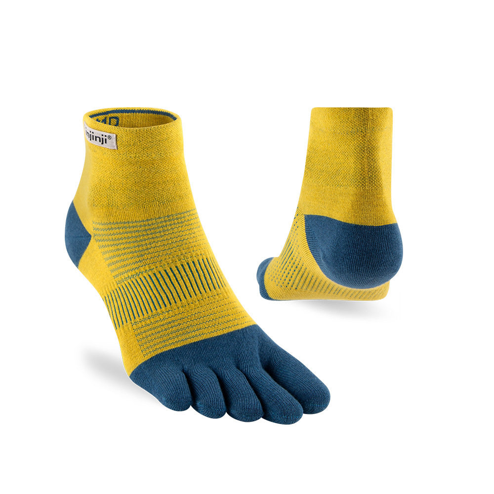 Injinji - 【injinji】Run輕量吸排五趾短襪NX (皇家藍/黃) - NAA1225 | COOLMAX 快乾襪 吸濕排汗 輕量透氣 五趾襪 短襪