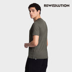 REWOOLUTION - 【Rewoolution】男 WAKA 140g短袖印花T恤(海藻綠)美麗諾羊毛 抑菌抗臭 獨木舟 印花圖騰 短T|EB1MC516|M1M011DJ14