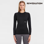 REWOOLUTION - 【Rewoolution】女 WIKI 190g長袖T恤(黑色)羊毛衣 T恤 登山必備 吸濕排汗|EB2WC70395