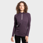 REWOOLUTION - 【Rewoolution】女 SEFTON 230g長袖半開襟(葡萄紫)羊毛衣 半開襟 登山必備 吸濕排汗|DB2WC905|M1W0432J23