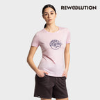 REWOOLUTION - 【Rewoolution】女 WHETU 140g短袖印花T恤(淡粉紅)美麗諾羊毛 印花設計 短T|EB1WC516|M1W010RJ14