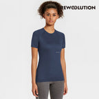 REWOOLUTION - 【Rewoolution】女 ALI 190g短袖T恤(海藍)羊毛衣 T恤 登山必備 吸濕排汗|EB1WC50255