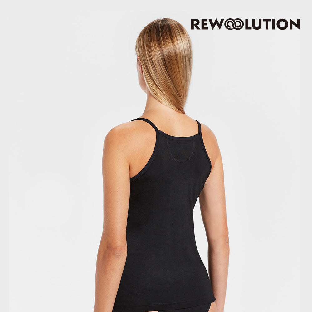 REWOOLUTION - 【Rewoolution】女 DREW 140g背心(黑色)美麗諾羊毛 萊卡 底層衣 女背心 |EB1WU505|M1W2000J14