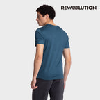 REWOOLUTION - 【Rewoolution】男 ARAI 140g短袖印花T恤(愛琴海藍)美麗諾羊毛 抑菌抗臭 露營 圖騰印花 短T|EB1MC515|M1M011BJ14