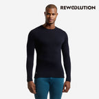 REWOOLUTION - 【Rewoolution】男 DENZEL 180g長袖T恤(海軍藍) 羊毛衣 登山必備 圓領 底層衣 合身版型| EB2MC70556