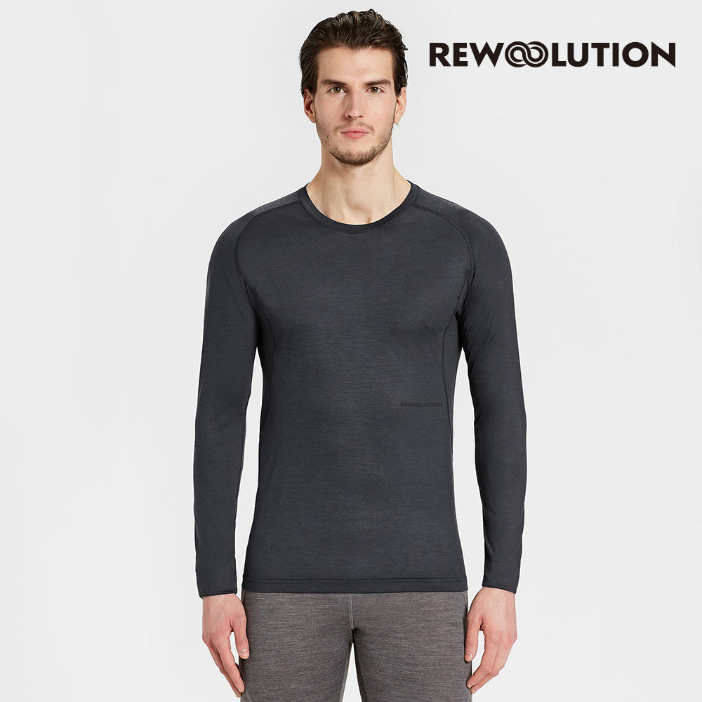 REWOOLUTION - 【Rewoolution】男 TOMMY 140g長袖T恤(隕石灰) 羊毛衣 登山必備  底層衣|EB2MC70193