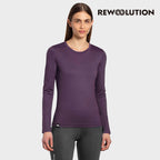 REWOOLUTION - 【Rewoolution】女 BERRY 140g長袖T恤 (深紫紅) 羊毛衣 T恤 登山必備 吸濕排汗|EB2WC71178