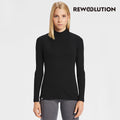 REWOOLUTION - 【Rewoolution】女 BAKKI 180g小高領長袖上衣(黑色) 美麗諾羊毛 控溫 小高領長袖 羊毛衣 底層衣 登山 吸濕排汗|EB2WC70895