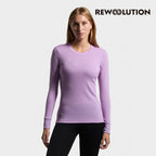 REWOOLUTION - 【Rewoolution】女 LILY 180g長袖T恤(木槿紫) 美麗諾羊毛 控溫 圓領長袖 羊毛衣 T恤 登山吸濕排汗|EB2WC70372