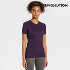 REWOOLUTION - 【Rewoolution】女 ALI 190g短袖T恤(深紫紅)羊毛衣 T恤 登山必備 吸濕排汗|EB2WC50278