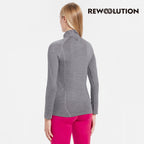 REWOOLUTION - 【Rewoolution】女 LINDSEY 190g長袖半開襟(霧灰) 美麗諾羊毛 保暖 立領 半開襟長袖 保暖衣 天然抗臭 登山必備|EB2WC90294