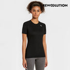REWOOLUTION - 【Rewoolution】女 ALI 190g短袖T恤(黑色)羊毛衣 T恤 登山必備 吸濕排汗|WC50295|M1W0100J19