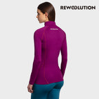 REWOOLUTION - 【Rewoolution】女 LINDSEY 190g長袖半開襟(梅洛紅)羊毛衣 半開襟 登山必備 吸濕排汗| WC902|M1W0400J19
