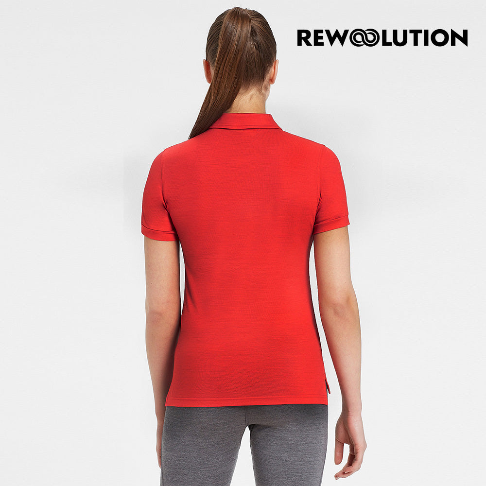 REWOOLUTION - 【Rewoolution】女 MIRTH 190g短袖Polo衫(玫紅)羊毛衣  登山必備 吸濕排汗| REAB2WC10303