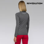 REWOOLUTION - 【Rewoolution】女 LINDSEY 190g長袖半開襟(碳灰)羊毛衣 半開襟 登山必備 吸濕排汗|DB1WC90294