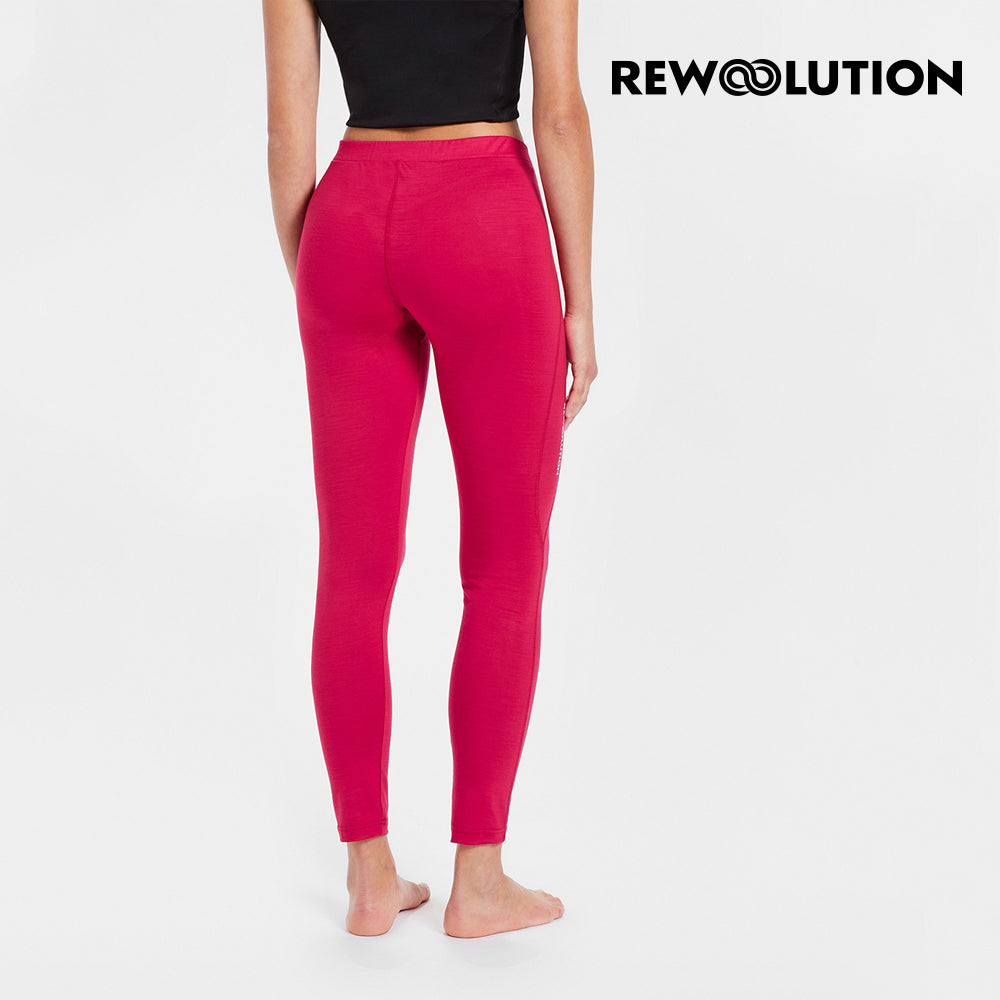 REWOOLUTION - 【Rewoolution】女 OLYMPIA 190g內搭褲(寶石紅) 羊毛褲 內搭 保暖褲 登山必備 吸濕排汗|REBB1WP50205
