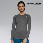 REWOOLUTION - 【Rewoolution】女 WIKI 190g長袖T恤(碳灰)-羊毛衣 T恤 登山必備 吸濕排汗|WC703|
