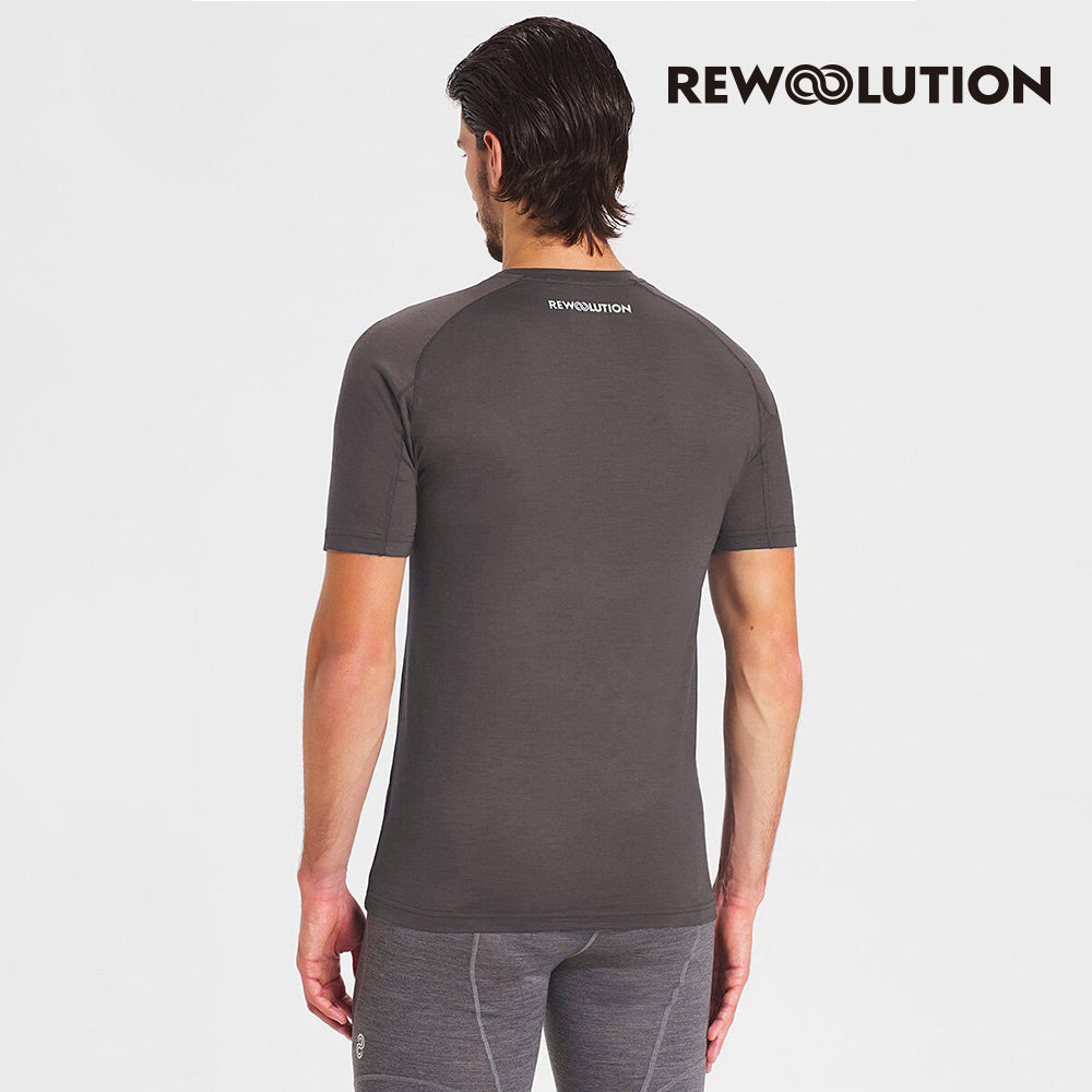 REWOOLUTION - 【Rewoolution】男 HERO 140g短袖T恤(深灰褐色)羊毛衣 T恤 登山必備 吸濕排汗|DB1MC503|M1M0100J14