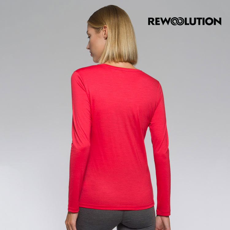 REWOOLUTION - 【Rewoolution】女 BERRY 140g長袖T恤(玫紅) 羊毛衣 T恤 登山必備 吸濕排汗|WC71103|M1 W0225 J14