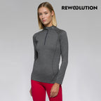 REWOOLUTION - 【Rewoolution】女 LINDSEY 190g長袖半開襟(碳灰)羊毛衣 半開襟 登山必備 吸濕排汗|DB1WC90294