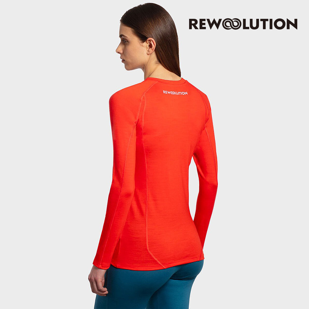 REWOOLUTION - 【Rewoolution】女 WIKI 190g長袖T恤(焦赭色)羊毛衣 T恤 登山必備 吸濕排汗| WC70316|M1W0200J19