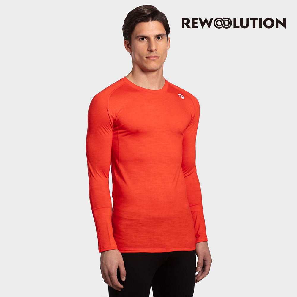 REWOOLUTION - 【Rewoolution】男 TOMMY 140g長袖T恤(焦赭色) 羊毛衣 登山必備  底層衣|MC701|M1M0200J14