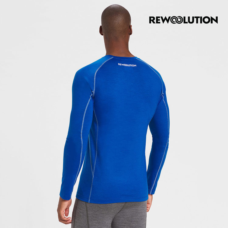 REWOOLUTION - 【Rewoolution】男 TOMMY 140g長袖T恤(寶藍)羊毛衣 登山必備 吸排|MC70156|M1M0200J14