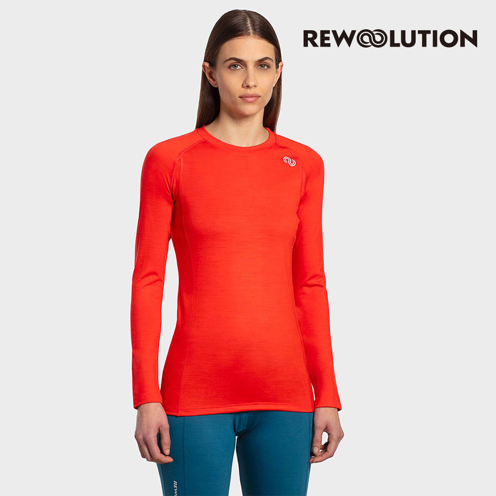 REWOOLUTION - 【Rewoolution】女 WIKI 190g長袖T恤(焦赭色)羊毛衣 T恤 登山必備 吸濕排汗| WC70316|M1W0200J19